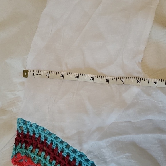 Cupshe White Boho Swim Beach Cover-up with Multi-colour Crochet and Fringe Trim… - Picture 9 of 11